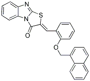 (2Z)-2-[2-(1-NAPHTHYLMETHOXY)BENZYLIDENE][1,3]THIAZOLO[3,2-A]BENZIMIDAZOL-3(2H)-ONE Struktur