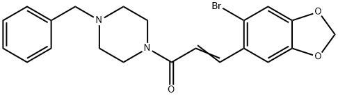 (E)-1-(4-BENZYLPIPERAZINO)-3-(6-BROMO-1,3-BENZODIOXOL-5-YL)-2-PROPEN-1-ONE Struktur