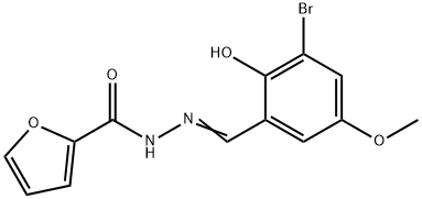 N'-[(E)-(3-BROMO-2-HYDROXY-5-METHOXYPHENYL)METHYLIDENE]-2-FUROHYDRAZIDE Struktur