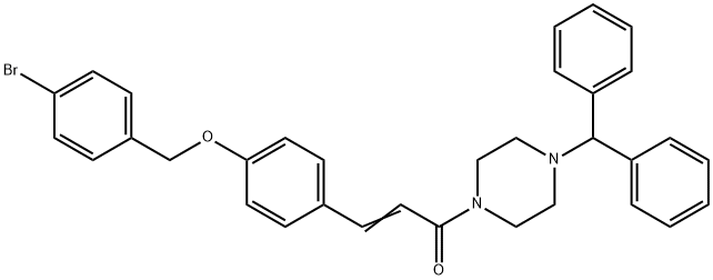 (E)-1-(4-BENZHYDRYLPIPERAZINO)-3-(4-[(4-BROMOBENZYL)OXY]PHENYL)-2-PROPEN-1-ONE Struktur