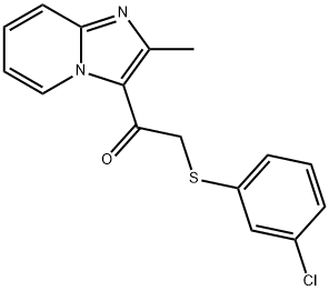 2-[(3-CHLOROPHENYL)SULFANYL]-1-(2-METHYLIMIDAZO[1,2-A]PYRIDIN-3-YL)-1-ETHANONE Struktur