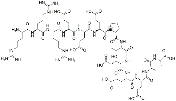 H-ARG-ARG-ARG-GLU-GLU-GLU-PTHR-GLU-GLU-GLU-ALA-ALA-OH Struktur