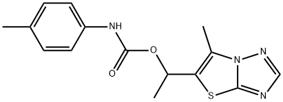 1-(6-METHYL[1,3]THIAZOLO[3,2-B][1,2,4]TRIAZOL-5-YL)ETHYL N-(4-METHYLPHENYL)CARBAMATE Struktur