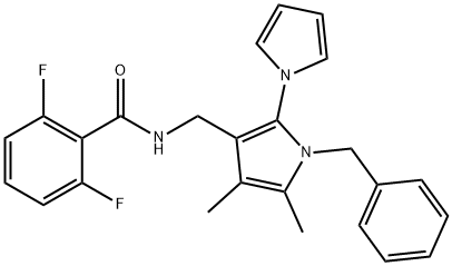 N-[(2-PYRROLO-1-BENZYL-4,5-DIMETHYL-1H-PYRROL-3-YL)METHYL]-2,6-DIFLUOROBENZENECARBOXAMIDE Struktur