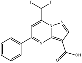 7-DIFLUOROMETHYL-5-PHENYL-PYRAZOLO[1,5-A]PYRIMIDINE-3-CARBOXYLIC ACID Struktur