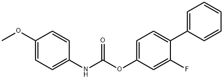 2-FLUORO-4-([(4-METHOXYANILINO)CARBONYL]OXY)-1,1'-BIPHENYL Struktur