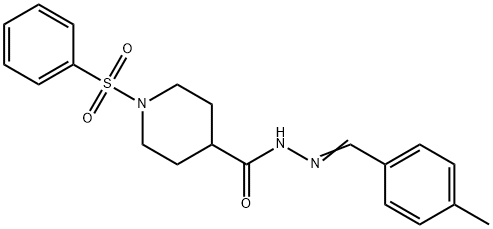 N'-[(E)-(4-METHYLPHENYL)METHYLIDENE]-1-(PHENYLSULFONYL)-4-PIPERIDINECARBOHYDRAZIDE Struktur