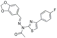 N'-[(1E)-1,3-BENZODIOXOL-5-YLMETHYLENE]-N-[4-(4-FLUOROPHENYL)-1,3-THIAZOL-2-YL]ACETOHYDRAZIDE Struktur