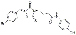 4-[(5Z)-5-(4-BROMOBENZYLIDENE)-4-OXO-2-THIOXO-1,3-THIAZOLIDIN-3-YL]-N-(4-HYDROXYPHENYL)BUTANAMIDE Struktur