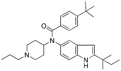 4-TERT-BUTYL-N-[2-(1,1-DIMETHYLPROPYL)-1H-INDOL-5-YL]-N-(1-PROPYLPIPERIDIN-4-YL)BENZAMIDE Struktur