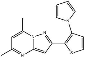 5,7-DIMETHYL-2-[3-(1H-PYRROL-1-YL)-2-THIENYL]PYRAZOLO[1,5-A]PYRIMIDINE Struktur