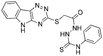 4-PHENYL-1-(2-(2,3,6-TRIAZINO[5,4-B]INDOL-3-YLTHIO)ACETYL)THIOSEMICARBAZIDE Struktur