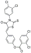 (Z)-4-((3-(3,4-DICHLOROPHENYL)-2,4-DIOXOTHIAZOLIDIN-5-YLIDENE)METHYL)PHENYL 2,4-DICHLOROBENZOATE HYDROSULFIDE Struktur