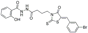 N'-(4-[(5Z)-5-(3-BROMOBENZYLIDENE)-4-OXO-2-THIOXO-1,3-THIAZOLIDIN-3-YL]BUTANOYL)-2-HYDROXYBENZOHYDRAZIDE Struktur