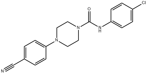 N-(4-CHLOROPHENYL)-4-(4-CYANOPHENYL)TETRAHYDRO-1(2H)-PYRAZINECARBOXAMIDE Struktur