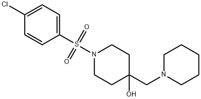 1-[(4-CHLOROPHENYL)SULFONYL]-4-(PIPERIDINOMETHYL)-4-PIPERIDINOL Struktur