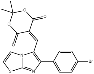 5-([6-(4-BROMOPHENYL)IMIDAZO[2,1-B][1,3]THIAZOL-5-YL]METHYLENE)-2,2-DIMETHYL-1,3-DIOXANE-4,6-DIONE Struktur