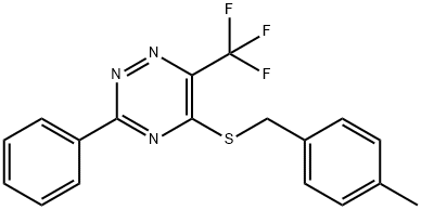 4-METHYLBENZYL 3-PHENYL-6-(TRIFLUOROMETHYL)-1,2,4-TRIAZIN-5-YL SULFIDE Struktur