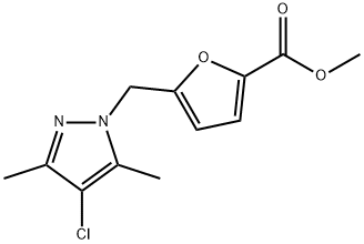 5-(4-CHLORO-3,5-DIMETHYL-PYRAZOL-1-YLMETHYL)-FURAN-2-CARBOXYLIC ACID METHYL ESTER Struktur