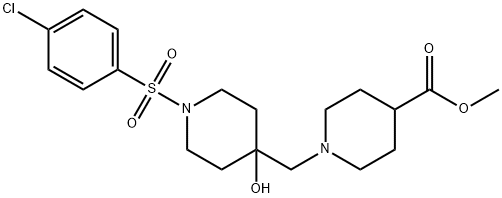 METHYL 1-((1-[(4-CHLOROPHENYL)SULFONYL]-4-HYDROXY-4-PIPERIDINYL)METHYL)-4-PIPERIDINECARBOXYLATE Struktur