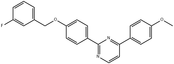 2-(4-[(3-FLUOROBENZYL)OXY]PHENYL)-4-(4-METHOXYPHENYL)PYRIMIDINE Struktur