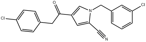 1-(3-CHLOROBENZYL)-4-[2-(4-CHLOROPHENYL)ACETYL]-1H-PYRROLE-2-CARBONITRILE Struktur