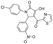 1-(4-CHLOROPHENYL)-3-HYDROXY-5-(3-NITROPHENYL)-4-(1,3-THIAZOL-2-YLCARBONYL)-1,5-DIHYDRO-2H-PYRROL-2-ONE Struktur