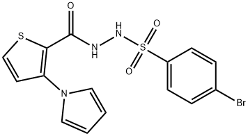 4-BROMO-N'-([3-(1H-PYRROL-1-YL)-2-THIENYL]CARBONYL)BENZENESULFONOHYDRAZIDE Struktur