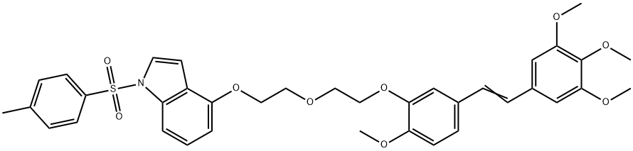 2,3-DIMETHOXY-5-[(Z)-2-(4-METHOXY-3-(2-[2-((1-[(4-METHYLPHENYL)SULFONYL]-1H-INDOL-4-YL)OXY)ETHOXY]ETHOXY)PHENYL)ETHENYL]PHENYL METHYL ETHER Struktur