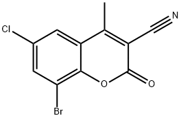 8-BROMO-6-CHLORO-3-CYANO-4-METHYLCOUMARIN Struktur