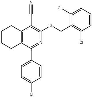 1-(4-CHLOROPHENYL)-3-[(2,6-DICHLOROBENZYL)SULFANYL]-5,6,7,8-TETRAHYDRO-4-ISOQUINOLINECARBONITRILE Struktur