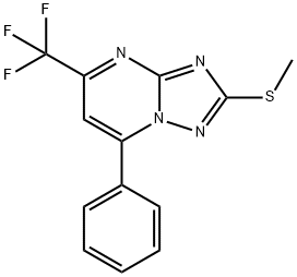 2-(METHYLSULFANYL)-7-PHENYL-5-(TRIFLUOROMETHYL)[1,2,4]TRIAZOLO[1,5-A]PYRIMIDINE Struktur