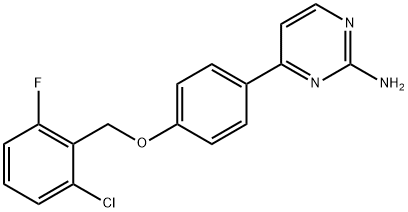 4-(4-[(2-CHLORO-6-FLUOROBENZYL)OXY]PHENYL)-2-PYRIMIDINAMINE Struktur