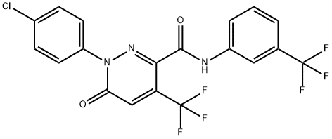 1-(4-CHLOROPHENYL)-6-OXO-4-(TRIFLUOROMETHYL)-N-[3-(TRIFLUOROMETHYL)PHENYL]-1,6-DIHYDRO-3-PYRIDAZINECARBOXAMIDE Struktur