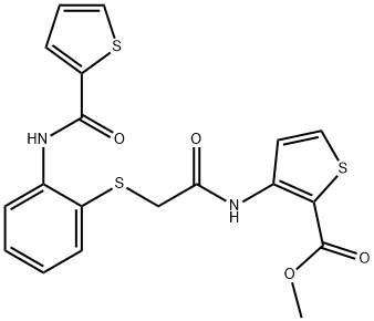 METHYL 3-([2-((2-[(2-THIENYLCARBONYL)AMINO]PHENYL)SULFANYL)ACETYL]AMINO)-2-THIOPHENECARBOXYLATE Struktur