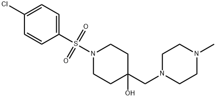 1-[(4-CHLOROPHENYL)SULFONYL]-4-[(4-METHYLPIPERAZINO)METHYL]-4-PIPERIDINOL Struktur