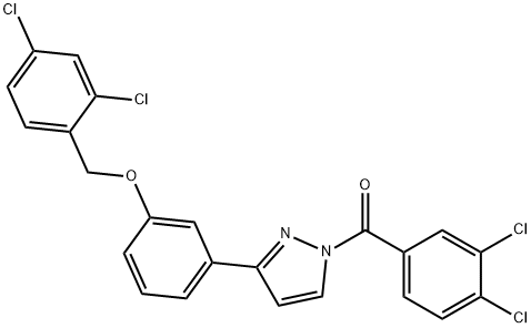 (3-(3-[(2,4-DICHLOROBENZYL)OXY]PHENYL)-1H-PYRAZOL-1-YL)(3,4-DICHLOROPHENYL)METHANONE Struktur