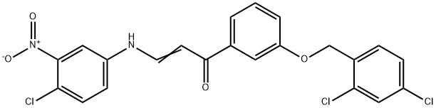 (E)-3-(4-CHLORO-3-NITROANILINO)-1-(3-[(2,4-DICHLOROBENZYL)OXY]PHENYL)-2-PROPEN-1-ONE Struktur