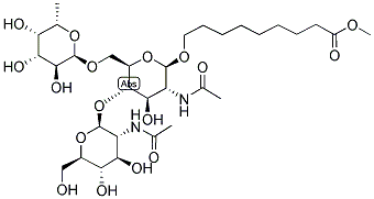 8-METHOXYCARBONYLOCTYL-4-O-(2'-ACETAMIDO-2'-DEOXY-BETA-D-GLUCOPYRANOSYL)-6-O-A-L-FUCOPYRANOSYL-2-DEOXY-BETA-D-GLUCOPYRANOSIDE Struktur