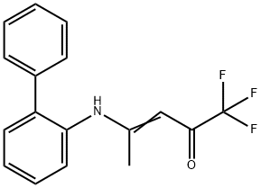 (E)-4-([1,1'-BIPHENYL]-2-YLAMINO)-1,1,1-TRIFLUORO-3-PENTEN-2-ONE Struktur