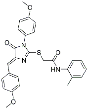 (Z)-2-(4-(4-METHOXYBENZYLIDENE)-1-(4-METHOXYPHENYL)-5-OXO-4,5-DIHYDRO-1H-IMIDAZOL-2-YLTHIO)-N-O-TOLYLACETAMIDE Struktur