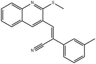 (Z)-2-(3-METHYLPHENYL)-3-[2-(METHYLSULFANYL)-3-QUINOLINYL]-2-PROPENENITRILE Struktur