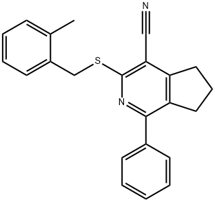 3-[(2-METHYLBENZYL)SULFANYL]-1-PHENYL-6,7-DIHYDRO-5H-CYCLOPENTA[C]PYRIDINE-4-CARBONITRILE Struktur