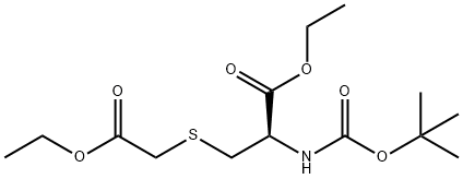 ETHYL 2-[(TERT-BUTOXYCARBONYL)AMINO]-3-[(2-ETHOXY-2-OXOETHYL)SULFANYL]PROPANOATE Struktur