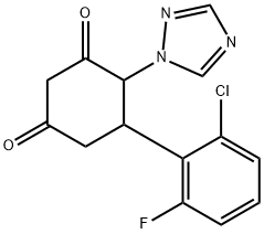 5-(2-CHLORO-6-FLUOROPHENYL)-4-(1H-1,2,4-TRIAZOL-1-YL)-1,3-CYCLOHEXANEDIONE Struktur