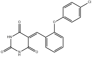 5-([2-(4-CHLOROPHENOXY)PHENYL]METHYLENE)-2,4,6(1H,3H,5H)-PYRIMIDINETRIONE Struktur