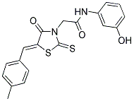 N-(3-HYDROXYPHENYL)-2-[(5Z)-5-(4-METHYLBENZYLIDENE)-4-OXO-2-THIOXO-1,3-THIAZOLIDIN-3-YL]ACETAMIDE Struktur