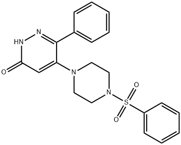 6-PHENYL-5-[4-(PHENYLSULFONYL)PIPERAZINO]-3(2H)-PYRIDAZINONE Struktur