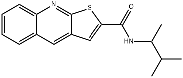 N-(1,2-DIMETHYLPROPYL)THIENO[2,3-B]QUINOLINE-2-CARBOXAMIDE Struktur