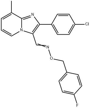 2-(4-CHLOROPHENYL)-8-METHYLIMIDAZO[1,2-A]PYRIDINE-3-CARBALDEHYDE O-(4-FLUOROBENZYL)OXIME Struktur